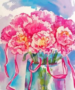 Pink Carnation Vase Paint By Numbers