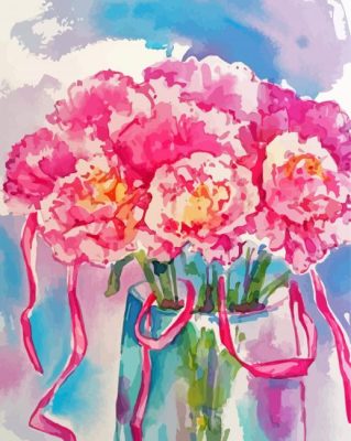 Pink Carnation Vase Paint By Numbers