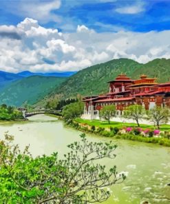 Punakha Bhutan Paint By Numbers