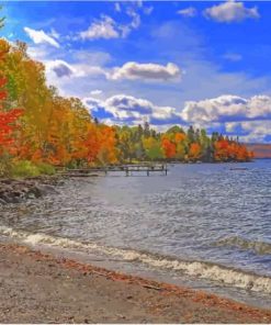 Rangeley Lake Maine Fall Landscape Paint By Numbers