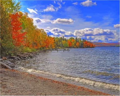 Rangeley Lake Maine Fall Landscape Paint By Numbers