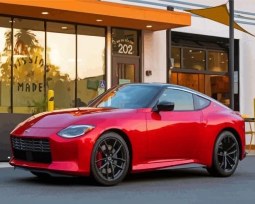 Red Nissan Z Engine Paint By Numbers