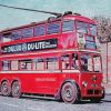 Red Vintage Trolleybus Paint By Numbers