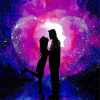 Romantic Couple Purple Silhouette Paint By Numbers