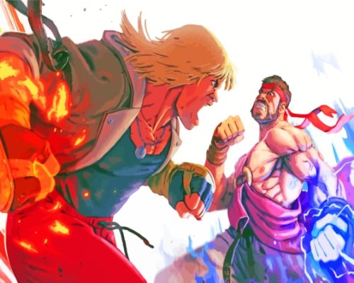 Ryu And Ken Street Fighter Paint By Numbers