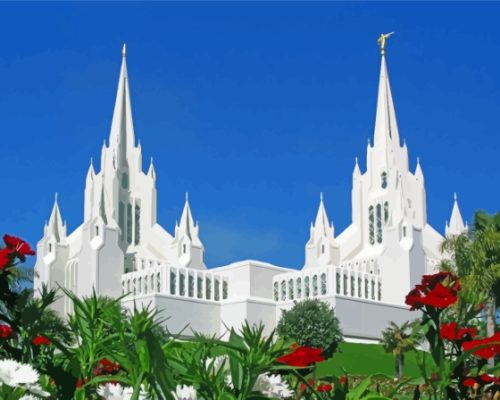 San Diego California Temple Paint By Numbers