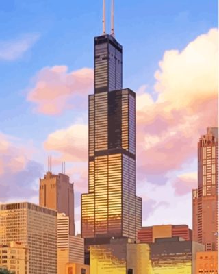 Sears Tower Chicago Paint By Numbers