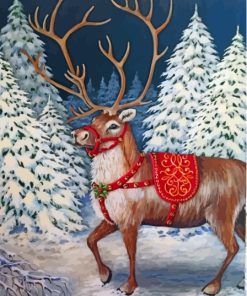 Snow Christmas Elk Paint By Numbers