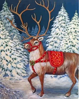 Snow Christmas Elk Paint By Numbers