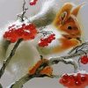 Squirrel Eating Snowy Rowan Paint By Numbers