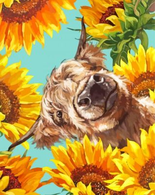 Sunflower Cow Paint By Numbers