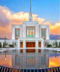 Sunset At Ogden Utah Temple Paint By Numbers