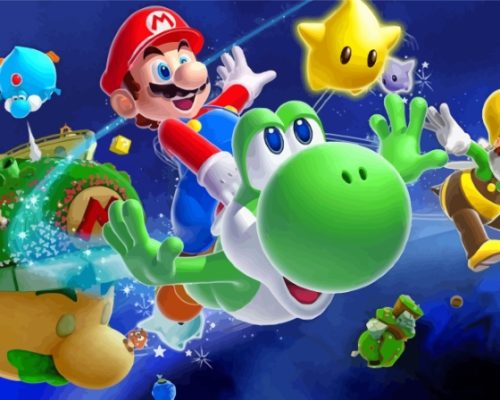 Super Mario Galaxy Game Characters Paint By Numbers