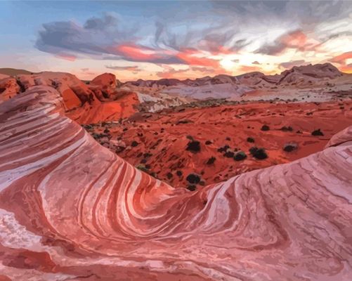 Valley Of Fire State Park Landscape Paint By Numbers