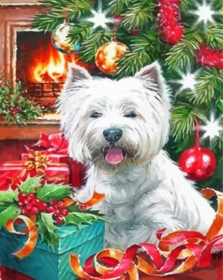 Westie Dog Christmas Paint By Numbers