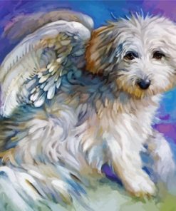 White Angel Dog Paint By Numbers