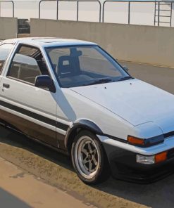 White Toyota AE86 Trueno Car Paint By Numbers