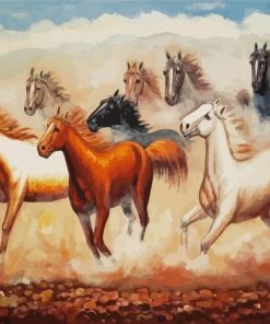 Wild Eight Horses Running Paint By Numbers