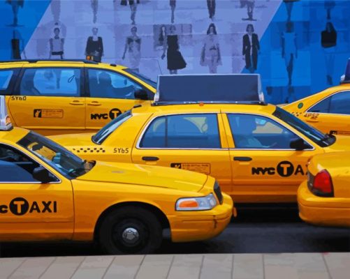 Yellow Taxi Cab Paint By Numbers