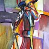 Abstract Double Bass Player Paint By Numbers