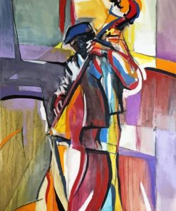 Abstract Double Bass Player Paint By Numbers