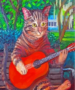 Abstract Guitar And Cat Paint By Numbers