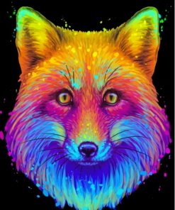 Abstract Neon Fox Paint By Numbers