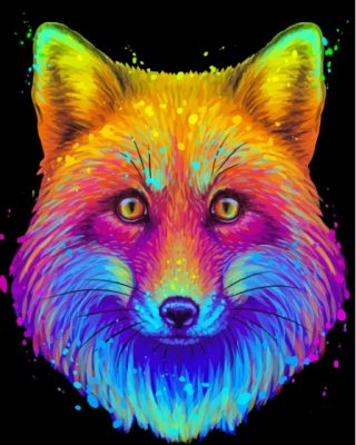 Abstract Neon Fox Paint By Numbers