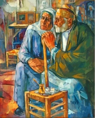 Abstract Arabic Old Couple Paint By Numbers