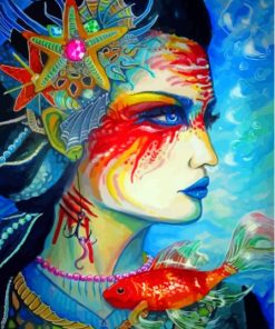 Abstract Fish Lady Paint By Numbers