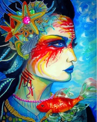 Abstract Fish Lady Paint By Numbers