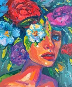Abstract Flower Woman Face Paint By Numbers