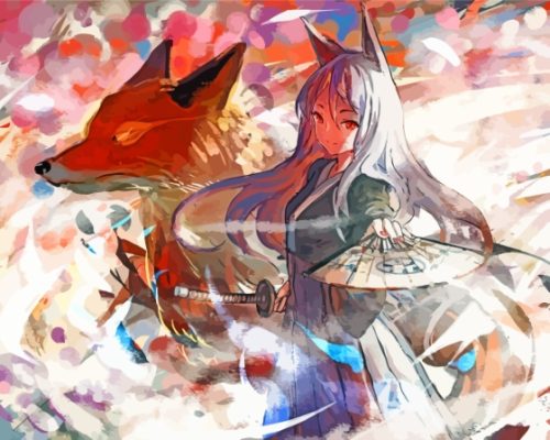 Abstract Fox Girl Paint By Numbers