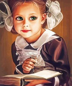 Adorable Girl With Green Eyes Paint By Numbers