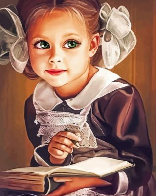 Adorable Girl With Green Eyes Paint By Numbers