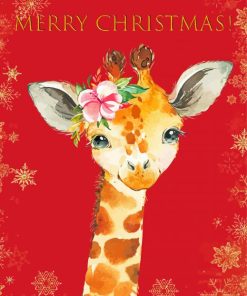 Aesthetic Christmas Giraffe Paint By Numbers