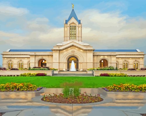 Aesthetic Fort Collins Colorado Temple Paint By Numbers