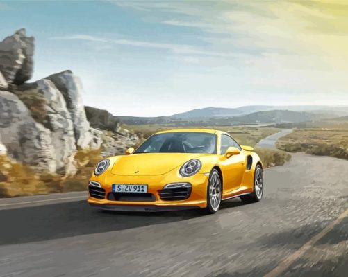 Aesthetic Yellow Porsche Paint By Numbers