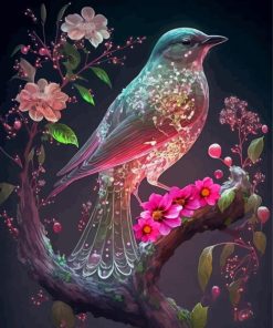 Aesthetic Floral Bird Paint By Numbers