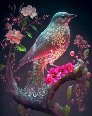 Aesthetic Floral Bird Paint By Numbers