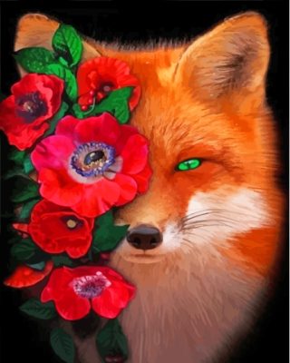 Aesthetic Floral Fox Paint By Numbers