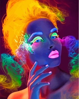 Aesthetic Neon Lady Paint By Numbers