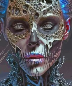 Aesthetic Sad Skull Girl Paint By Numbers