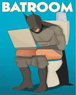 Batman On Toilet Paint By Numbers