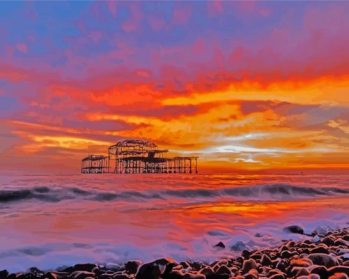 Beautiful Brighton Sunset Paint By Numbers