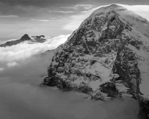 Black And White Eiger Paint By Numbers