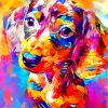 Colorful Miniture Dashund Dog Paint By Numbers