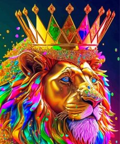 Colorful King Lion Paint By Numbers