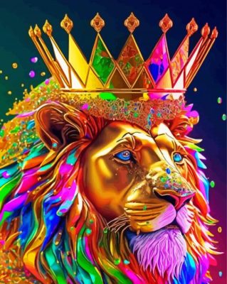 Colorful King Lion Paint By Numbers