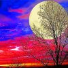 Colorful Sky And Night Moon Paint By Numbers